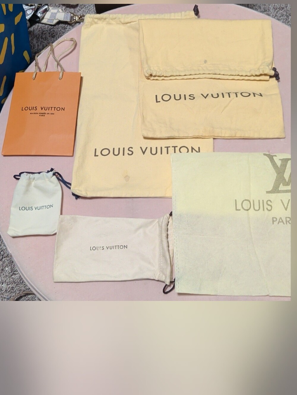 Set Of 6 Authentic Louis Vuitton Gift/Dust/Sunglass/Jewelry Bag Lot